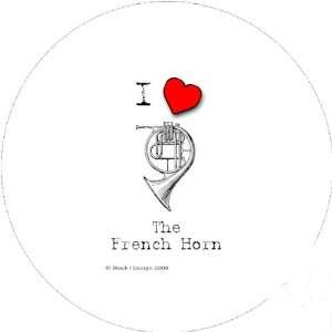   Large Round Lapel Pin Badge I Love The French Horn: Home & Kitchen