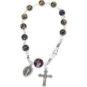  Cobalt Cloisonne Rosary Bracelet Jewelry
