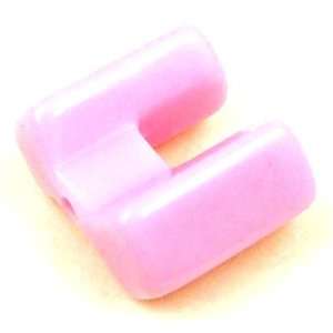  Pink 2 Part Square Plastic Beads (10 pcs). 18mm (11/16 