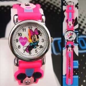  1 Pc PINK Minnie & Mickey 3D Wrist Watch Assorted Styles 