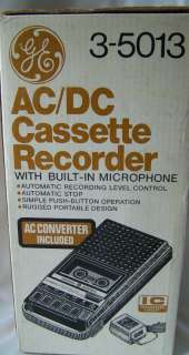 VINTAGE GENERAL ELECTRIC AC/DC CASSETTE RECORDER NEW  
