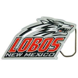  New Mexico Lobos Pewter Team Logo Belt Buckle: Sports 