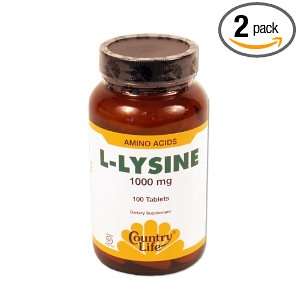  Country Life L lysine 1 Mg with b 6, 100 Count Health 