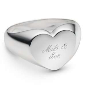    Personalized Size 7 Sterling Silver Heart Ring Gift: Jewelry