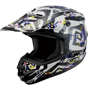   Motorcycle Helmet   Crazy G White/Black/Confetti   076016 Automotive