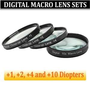  Close Up Filter Set (+1, +2, +4 and +10 Diopters) Magnification 