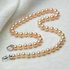 Strand 8 9mm pink pearls necklace freshwater cultured pearl 19