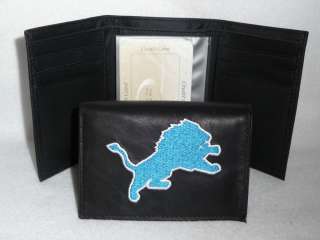 DETROIT LIONS Embroidered Leather TriFold WALLET New  