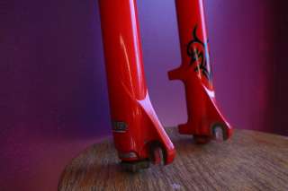 Manitou Black Elite suspension fork in RED. 100 120mm travel 1 1/8 