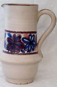 Vintage Handpainted Made In Italy Pottery Pitcher  