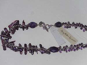 AMY KAHN RUSSELL AMETHYST,PEARL,SILVER NECKLACE,NEW,$ 530  
