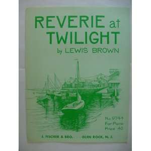  Reverie At Twilight for Piano No 9744 Lewis Brown Books
