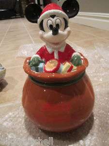 Disney Mickey Mouse Merry Christmas Ceramic Cookie Jar  