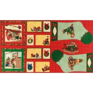  44 Wide The Night Before Christmas Stocking Panel Red 