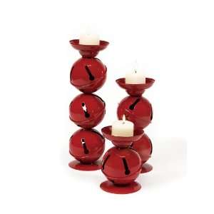   Traditions Red Jingle Bell Candle Holders 12 