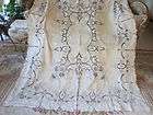 antique italian cut work embroider y tablecloth ecru  