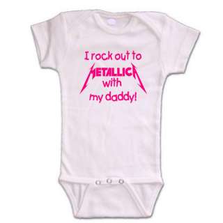 pink/w metallica baby onsie romper toddler t shirt kid  