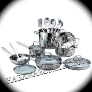   Steel 16 Piece Waterless Cookware Set w/ Thermo Control Knobs