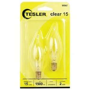   15 Watt 2 Pack Bent Tip Candelabra Light Bulbs