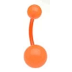  Bioflex Belly Button Navel Ring with Orange Glow in the 