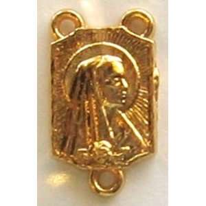  Rectangular Marian Gold One inch Rosary Center (RA 19 0515 