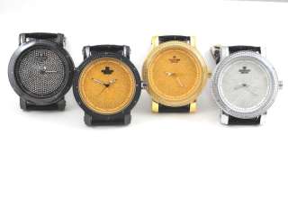 Mens New Diamond Maxx Genuine Diamond Wrist Watch 4 Different Colors 