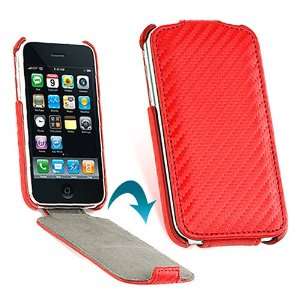   For iPhone 3Gs Fabric Cross Stitch Hard Case w/Flap Red Electronics