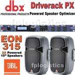 2x JBL EON315 Active 15 Speaker dbx Driverack PX Powered Speaker 