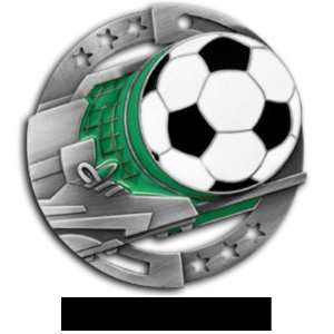 Hasty Awards Custom Soccer Color Medals M 545S SILVER MEDAL/BLACK 