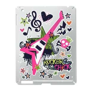  iPad 2 Case Silver of Rocker Chick   Pink Guitar Heart and 