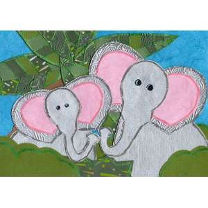  Elephants Collage Canvas Art
