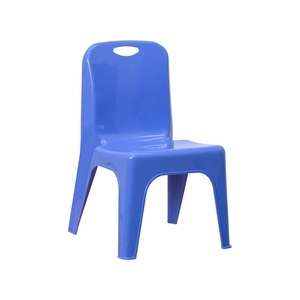 Kids Chair Blue Plastic Stackable 11 inch Seat Height  