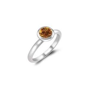  0.44 Cts Citrine Solitaire Ring in 14K White Gold 6.0 