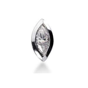  0.35 Ct Diamond Pendant Marquise Bezel Solitaire Chain 14k 