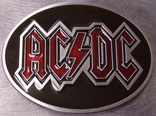 Pewter Belt Buckle Music AC DC oval NEW  