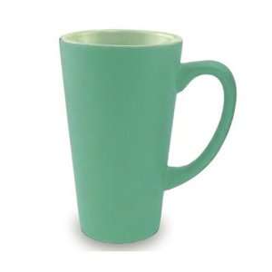  2 tone Ceramic Mug Funnel Style 16 Oz  Green/lt.green 