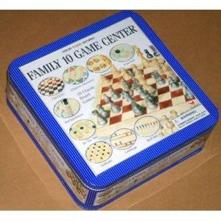 Family 10 Game Center in Tin ~ Solid Wood ~ Classic Board Games 