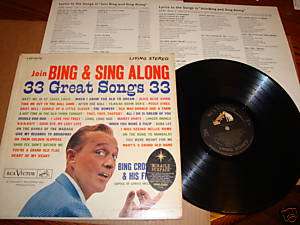 BING CROSBY SING ALONG 33 GREAT SONGS LP LYRICS LSP2276  