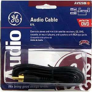  GE 22606 1 RCA Male to 1 RCA Male Nickel Plated Audio 