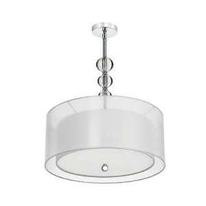 Dainolite DT400 22 3 PC WH 4 Light Pendant in Polished Chrome with Whi