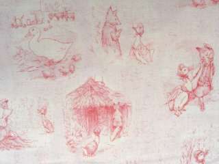   Beatrix Potter Fabric BTY Jemima Puddle Duck Toile Story Fox  