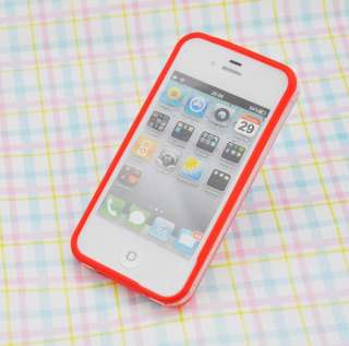Color Clear Bumper Frame TPU Silicone Case for iPhone 4S CDMA 4G W 