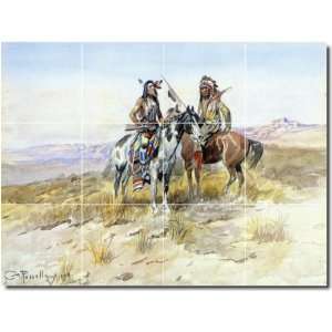   Indians Wall Tile Mural 28  12.75x17 using (12) 4.25x4.25 tiles