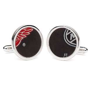   Wings Nhl Authentic Game Used Puck Round Cuff Links: Sports & Outdoors