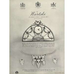   Fan Table Clock Michael Perchin London Jewelry   Original Print Ad