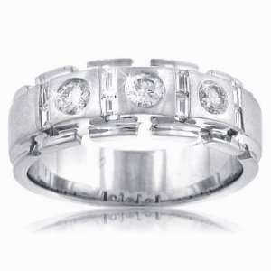  2.50 ct TTW Mens Round Cut Diamond Wedding Band Ring In 