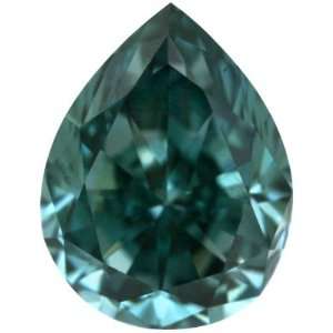  0.42 Carat Teal Blue Pear Shape Real Loose Diamond 