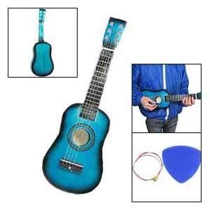  23 Cyan Blue Wooden Six String Ukulele Guitar Musical 