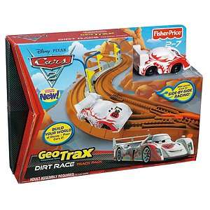 Fisher Price GeoTrax CARS 2 Dirt Race Track Pack ~ New in Box!  