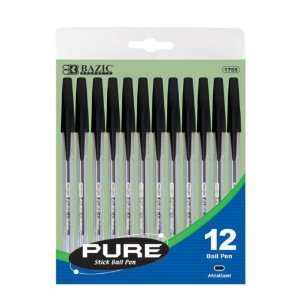 BAZIC Black Stick Pen (12/Pack) Case Pack 144:  Home 